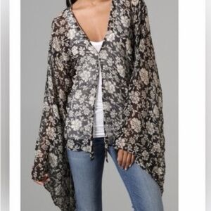 Winter Kate "Crane" silk kimono cardigan in Small EUC SILK